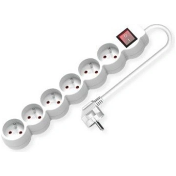 Value French Power Strip, 6-way, with illuminated 