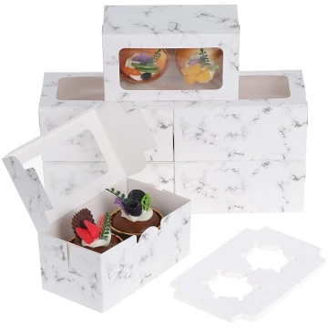 Coolty Pack of 50 Cupcake Boxes 2 caurumi kartona