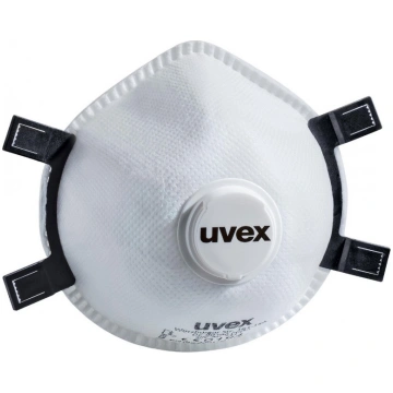 Respirators, ar vārstu Uvex, balta krās., Universā