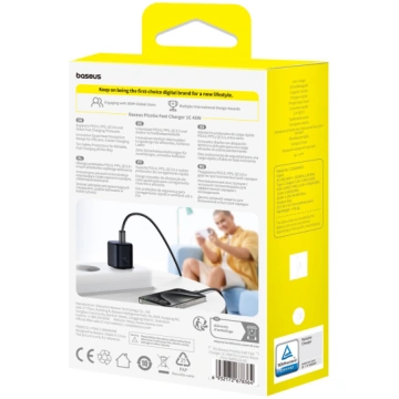 Sienas ātrais lādētājs PicoGo GaN 45W USB-C QC PD,