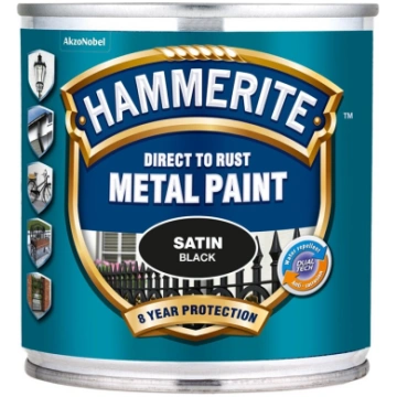 PAINT HAMMERITE SATEEN BLACK 250ML 5126437 (501186