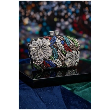 Midnight Bloom Crystal Clutch Moledro