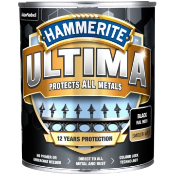 Krāsa metālam HAMMERITE ULTIMA MATT matēta, melna 