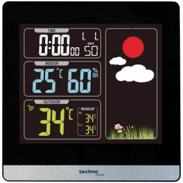 Technoline WS 6448 meteoroloģiskā stacija, melna/s