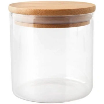JAR STORAGE ROUND GLAS W BAMBO LID 1.3L 7614 (4772