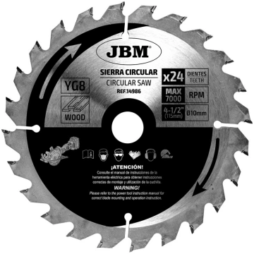 Zāģa ripa 24z 115mm kokam, JBM | 14986J