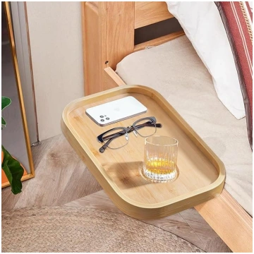 Hanging Bedside Table Shelf, Bed Shelf with Wooden