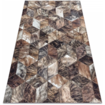 Paklājs PATCHWORK 21715 brūna - Govs āda, savārstī
