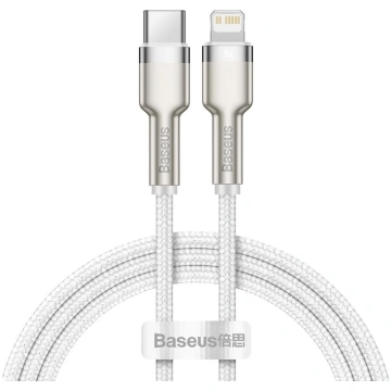 USB-C–Lightning Cafule PD kabelis, 1 m, balts BASE