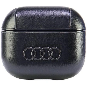 Audi Leather Big Logo maciņš Apple AirPods 3 Melns