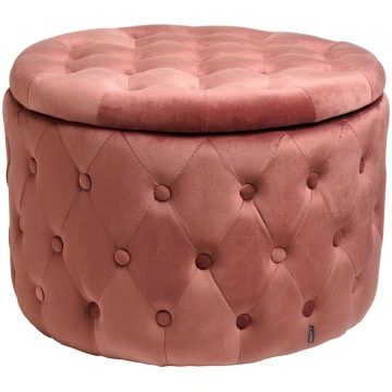 Pufs ar glabāšanas kasti Lailly Roundi, mauve krās