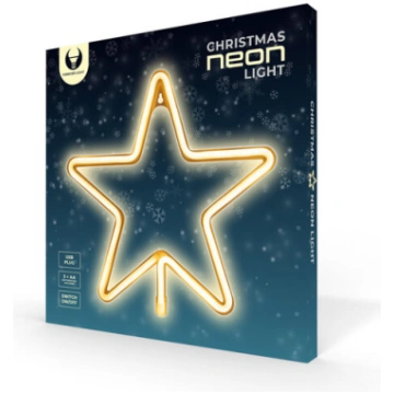 Neona LED CHRISTMAS PENTASTAR silti balts sikspārn