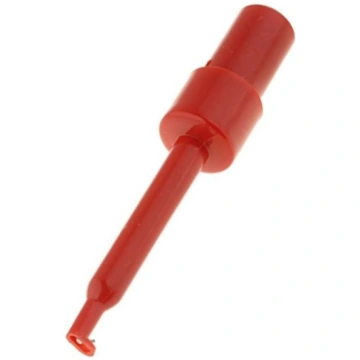 Clip-on probe; hook type; 3A; 60VDC; red; Grip cap