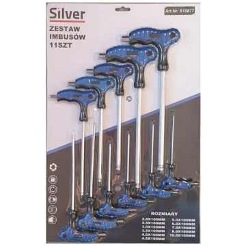 WKRETAKI 11szt. TYP T HEX 2-10mm/SILVER EX10877 (5
