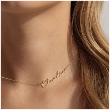 C'est Moi Nameplate Necklace - 2 names / Silv