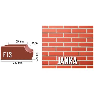 Ķieģeļi JANKA F13 apdares caurumoti, figurālie 250