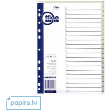 Dokumentu sadalītāji Forpus INDEX 1-20, A4, PP, pe