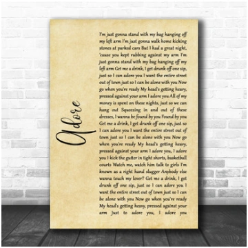 Amy Shark Adore Rustic Script Song Lyric Quote Pri