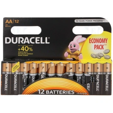 Battery: alkaline; AA; 1.5V; non-rechargeable; 12p