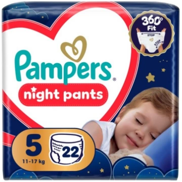 Pampers Night Biksītes, 5. Izmērs, 22 Biksītes