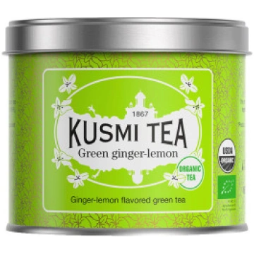 Ekoloģiskā zaļā tēja Kusmi Tea Green Ginger Lemon,