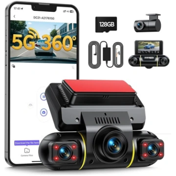 LAMTTO Dash Cam Car Front Rear Interior 360 Degree