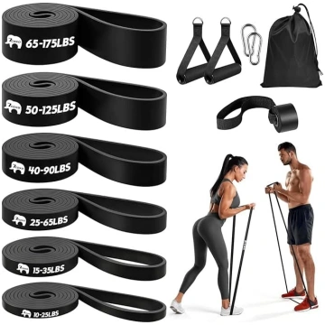 Pretspēka lentes, pull-up lentes komplekts, 6 pret