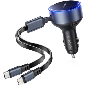 Vention FFOB0 USB-C car charger with USB-C/Lightni