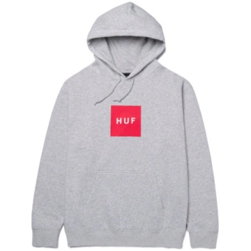 HUF Essentials Box Logo Hoodie Athletic Heather - 