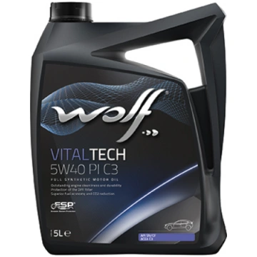WOLF VITALTECH 5W40 PI 5L API SN/CF, ACEA C3-16 WE