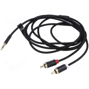 Cable | Jack 3.5mm 3pin plug,RCA plug x2 | 2m | te
