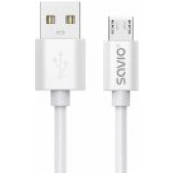 Savio Cable USB A - Micro USB 3m White CL-167 vads