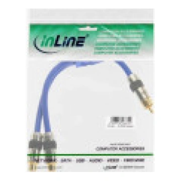 Kabelis InLine RCA (Cinch) x2 0.25 m zils (89924P)