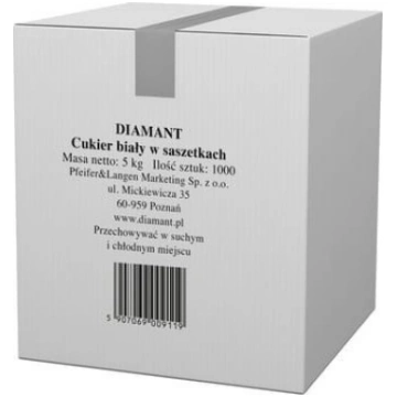 Diamant Cukurs Balts Paciņas.5gx1000szt