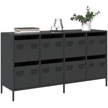 Kumode, melna, 135x39x73,5 cm, auksti velmēts tēra