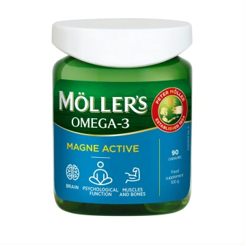 MOLLER"S OMEGA-3 MAGNE ACTIVE, 90 kapsulas Orkla C