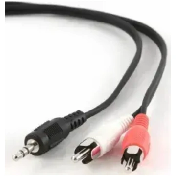 Gembird 3.5mm Jack uz 2x RCA kabelis 0.2m – melns