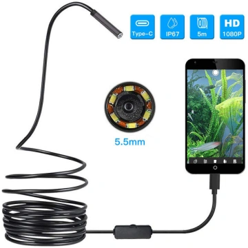 Tālruņa piederumi, USB endoskops, 5,5 mm ūdensneca