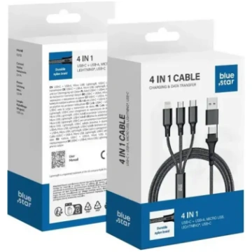 Blue Star 4in1 USB-C / USB-A uz Micro-USB / Lightn