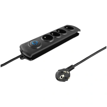 Qoltec 50105 Surge protector 4 sockets 2.5m Black 
