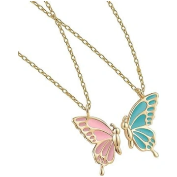 LENTQIUTT 2 draudzības kaklarotas BFF Butterfly, l
