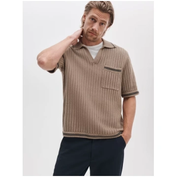 Johnny Collar Crochet Polo Shirt RagNBone