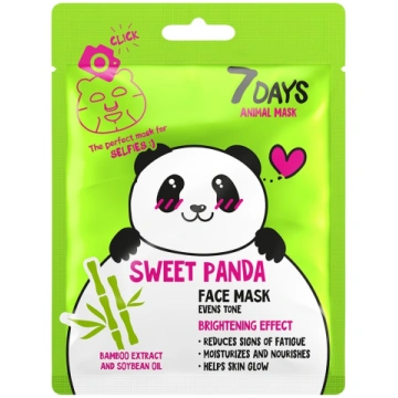 7DAYS ANIMAL Sejas maska Sweet Panda ar bambusa ek