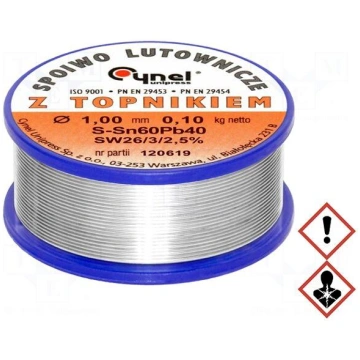 Tin | lead-based | Sn60Pb40 | 1mm | 100g | reel |