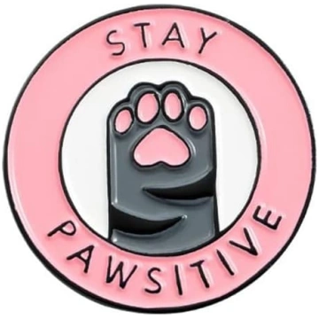 Palieciet Pawsitive Rozā kaķis ķepa karikatūra kov
