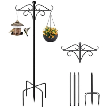 76 collu Shepherd Hook Bird Feeder Regulējams augs