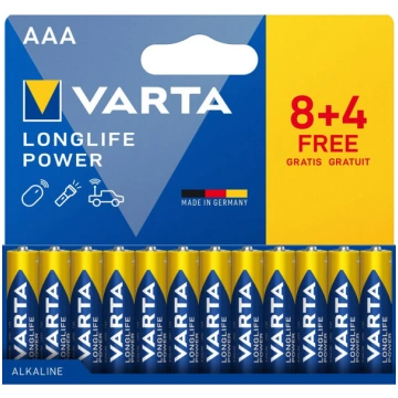 AAA baterijas - Varta - Longlife Power - Alkaliskā