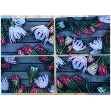 Anna's Bunch of Proteas Vinyl Placemats (Set 