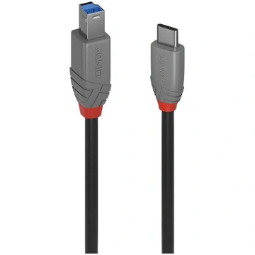 Lindy 2m USB 3.2 Type C to B Cable, 5Gbps, Anthra 