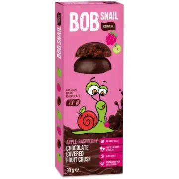 Ābolu-aveņu konfektes tumšajā šokolādē BOB SNAIL, 
